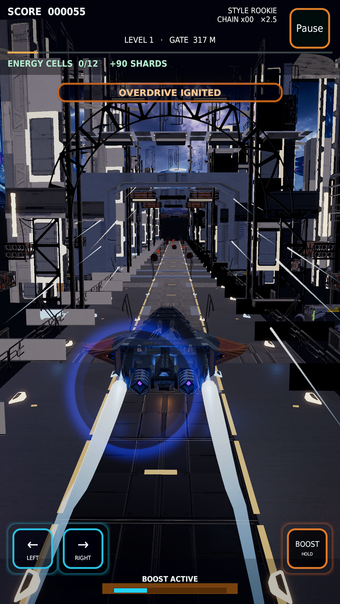 Overdrive effect during a Skybreak run